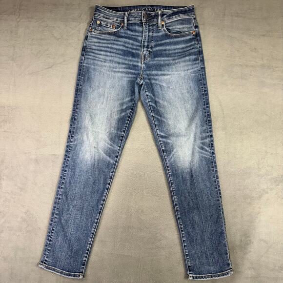 American Eagle Jeans Mens Baggy Relaxed Fit Whisker Medium Wash Blue Denim 30x32 - Picture 6 of 9